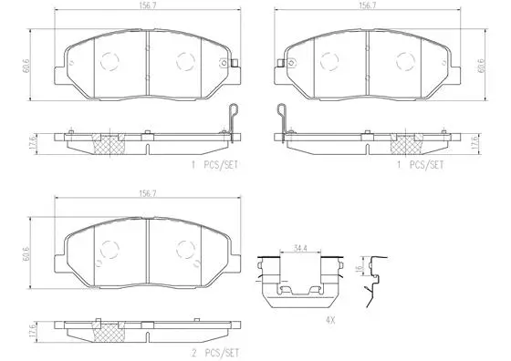 Brake Pad Set, disc brake (P30036N)