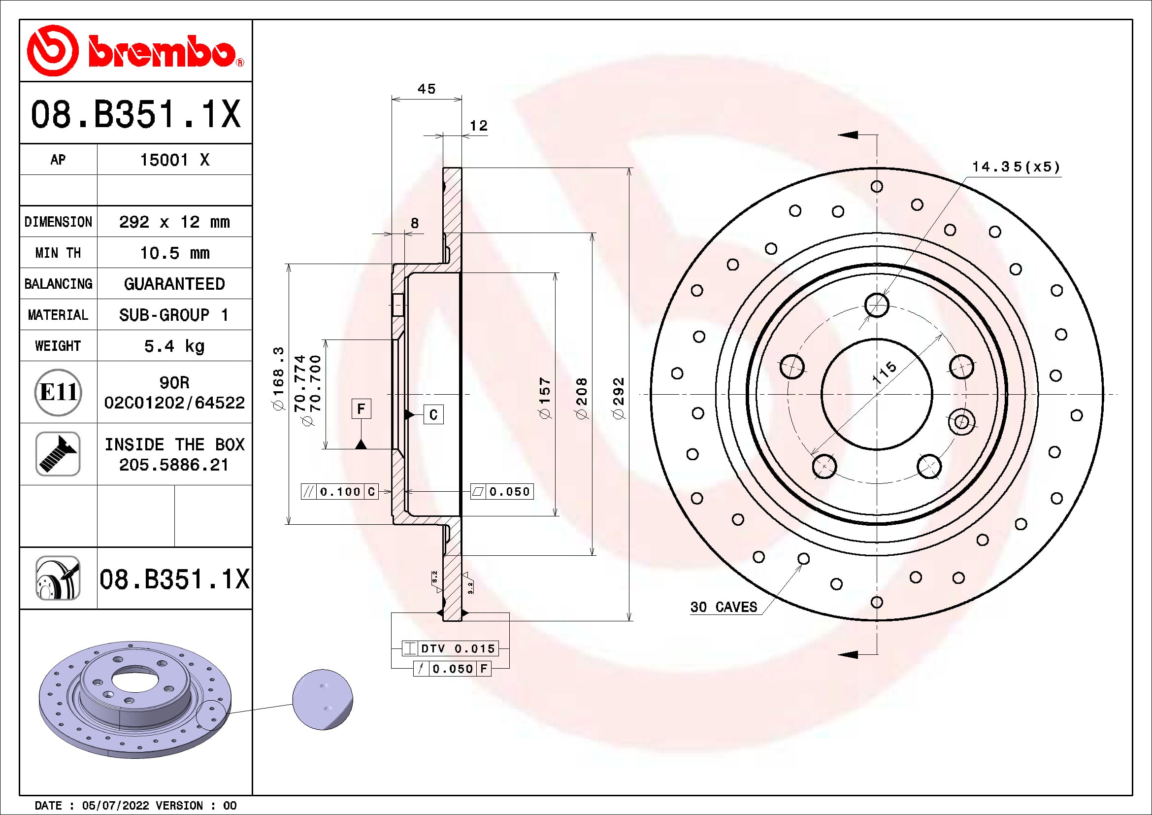 Brake Disc (08.B351.1X)