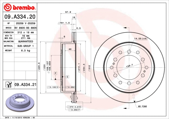 Brake Disc (09.A334.20)