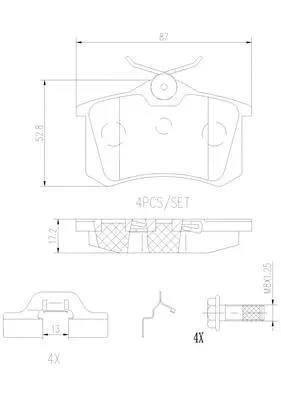 Brake Pad Set, disc brake (P85020N)