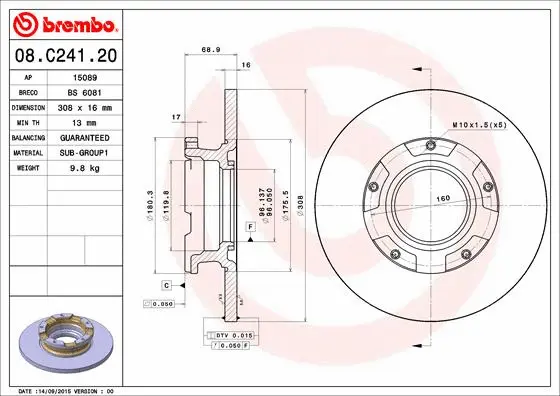 Brake Disc (08.C241.20)