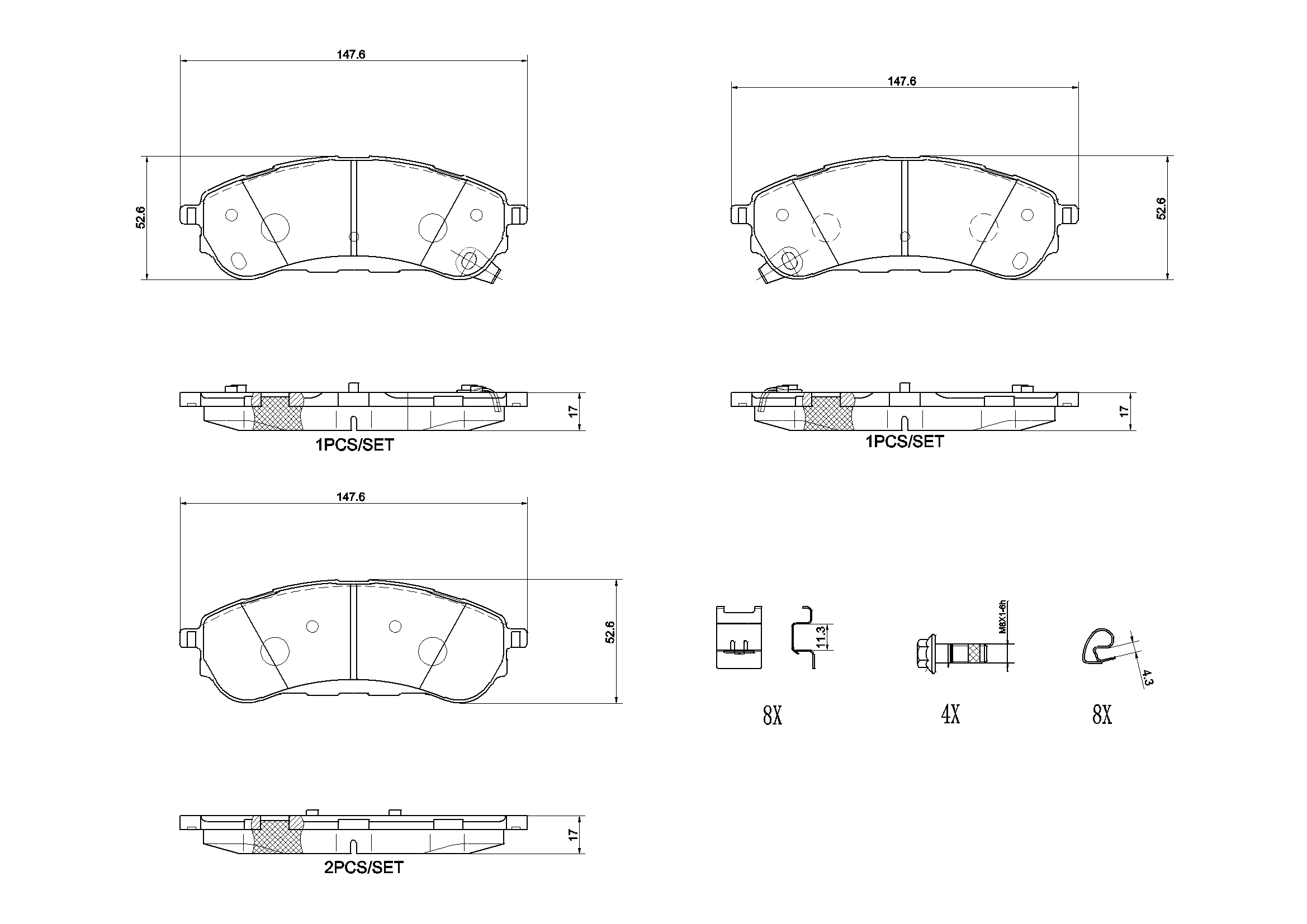 Brake Pad Set, disc brake (P24235N)