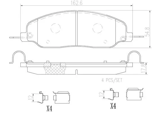 Brake Pad Set, disc brake (P24121N)