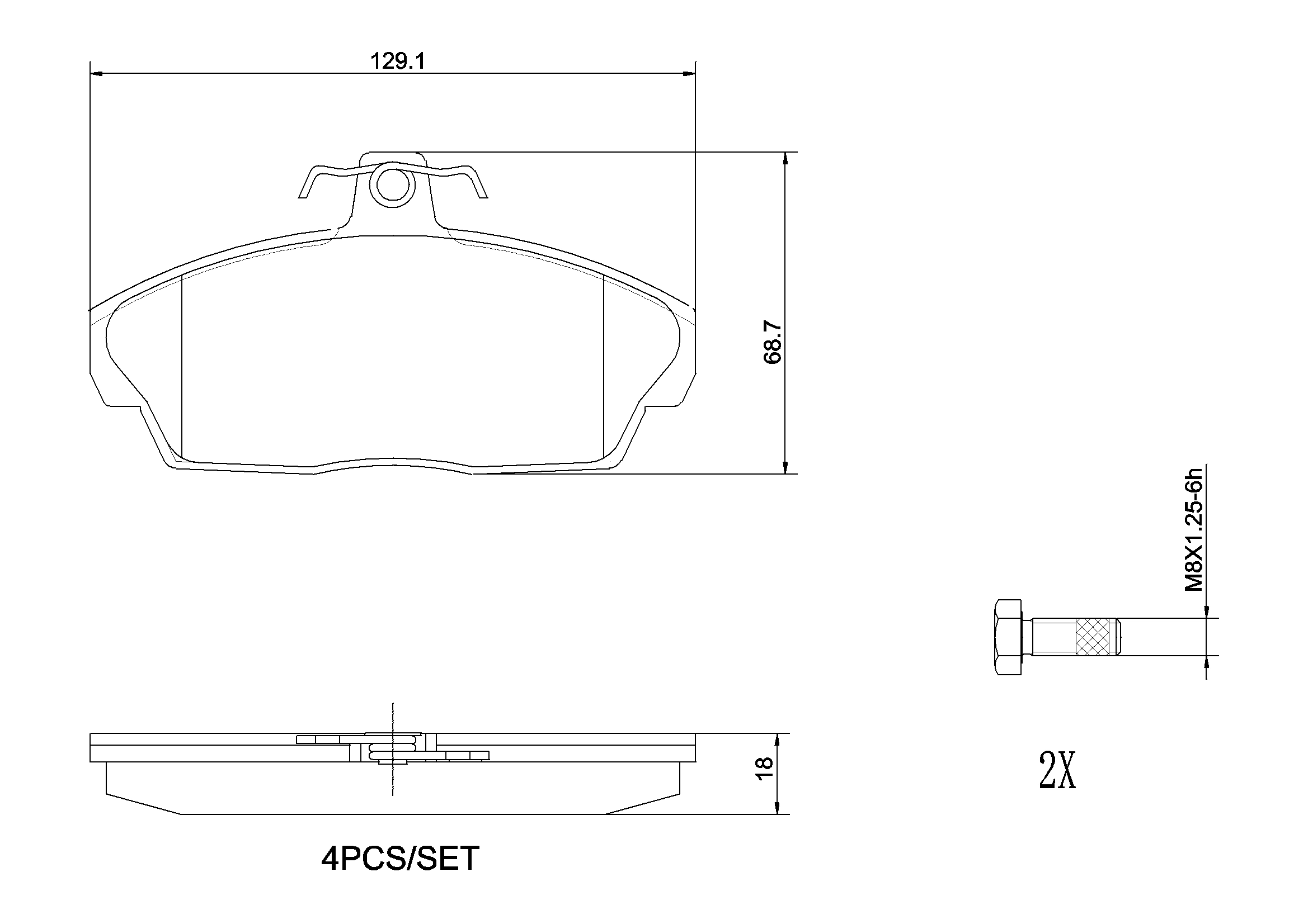 Brake Pad Set, disc brake (P44010N)