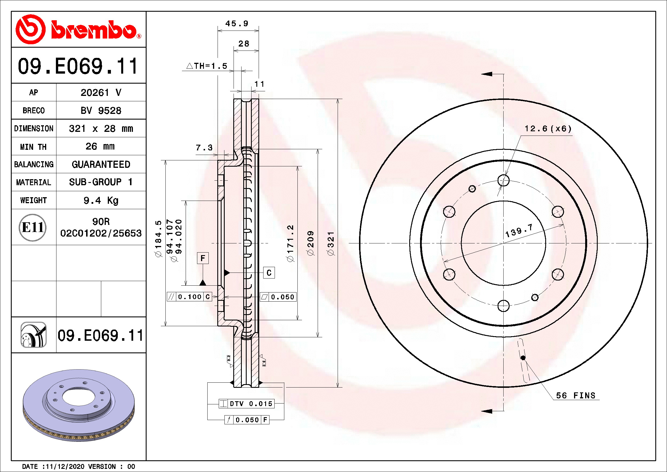 Brake Disc (09.E069.11)