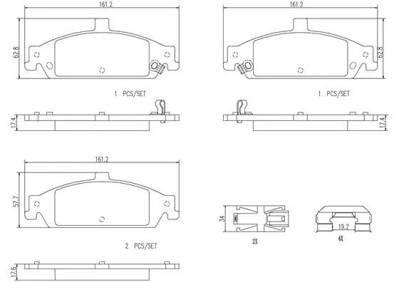 Brake Pad Set, disc brake (P10023N)