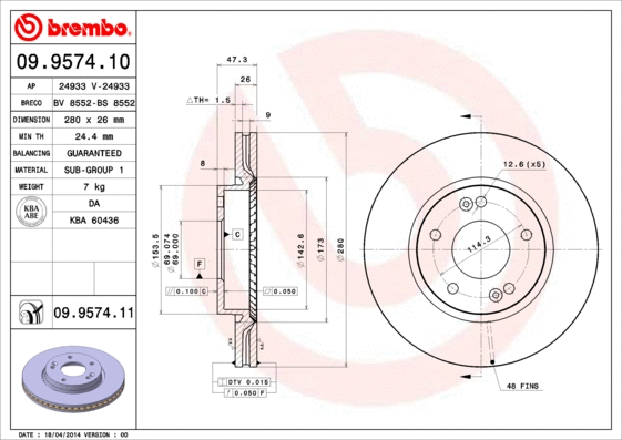 Brake Disc (09.9574.10)