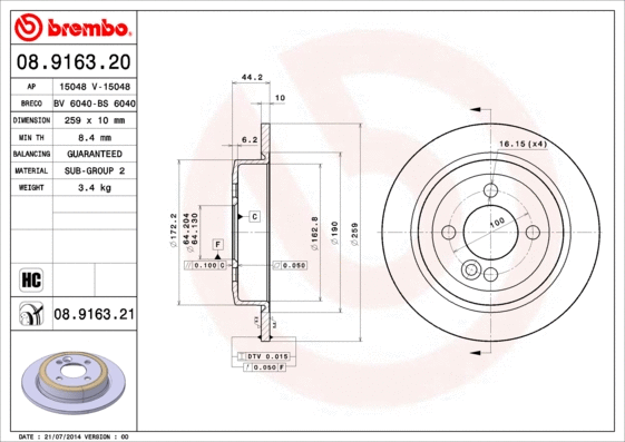 Brake Disc (08.9163.20)