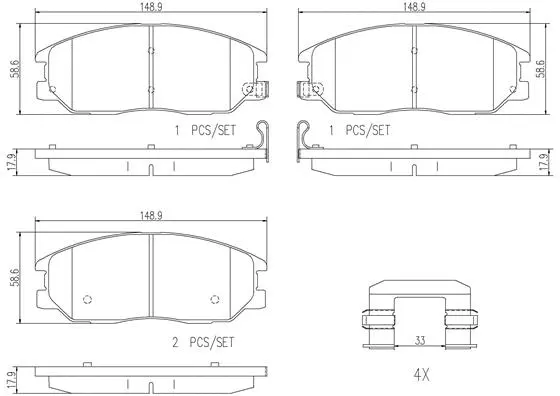 Brake Pad Set, disc brake (P30050N)