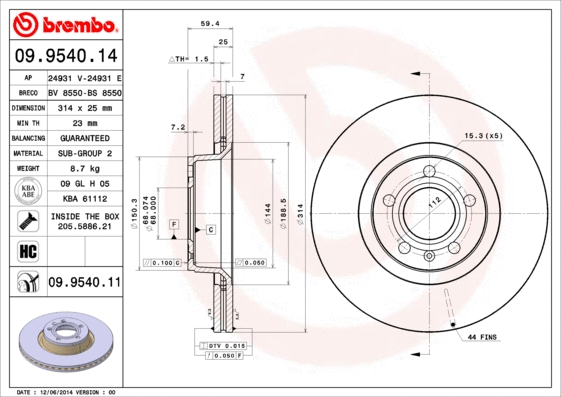 Brake Disc (09.9540.11)