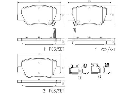 Brake Pad Set, disc brake (P83112N)