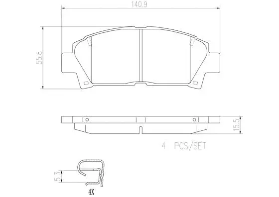 Brake Pad Set, disc brake (P83028N)