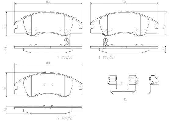Brake Pad Set, disc brake (P30042N)