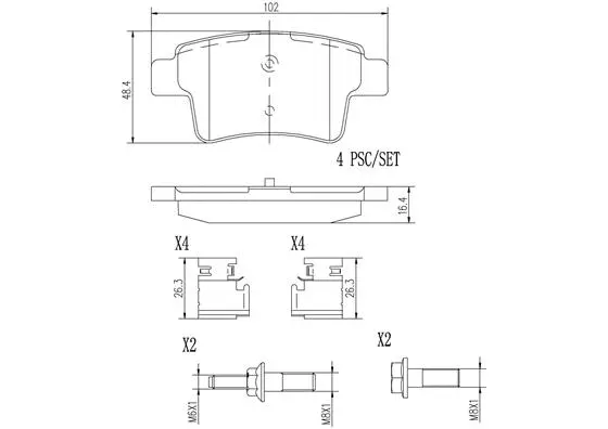 Brake Pad Set, disc brake (P61085N)