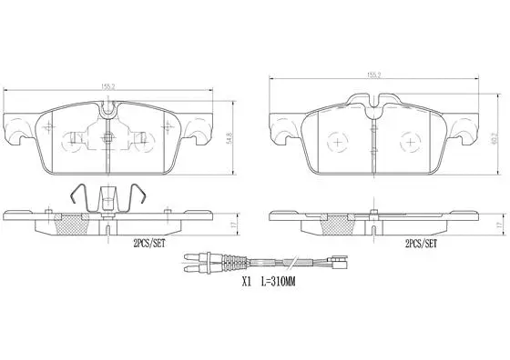 Brake Pad Set, disc brake (P61112N)