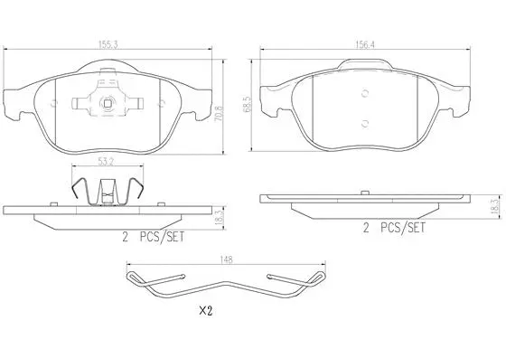 Brake Pad Set, disc brake (P68030N)
