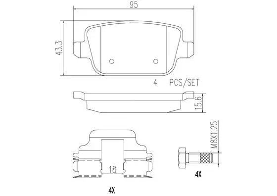 Brake Pad Set, disc brake (P24075N)