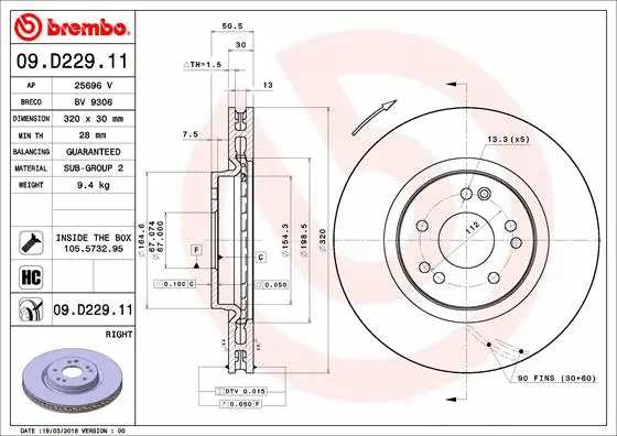 Brake Disc (09.D229.11)