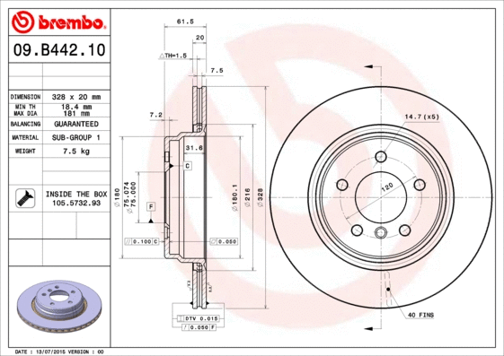 Brake Disc (09.B442.10)