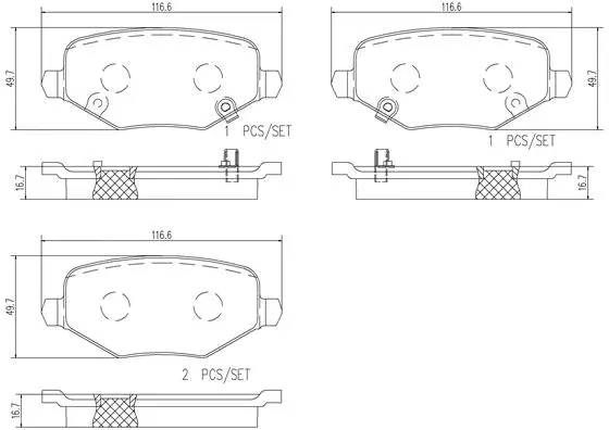 Brake Pad Set, disc brake (P18029N)