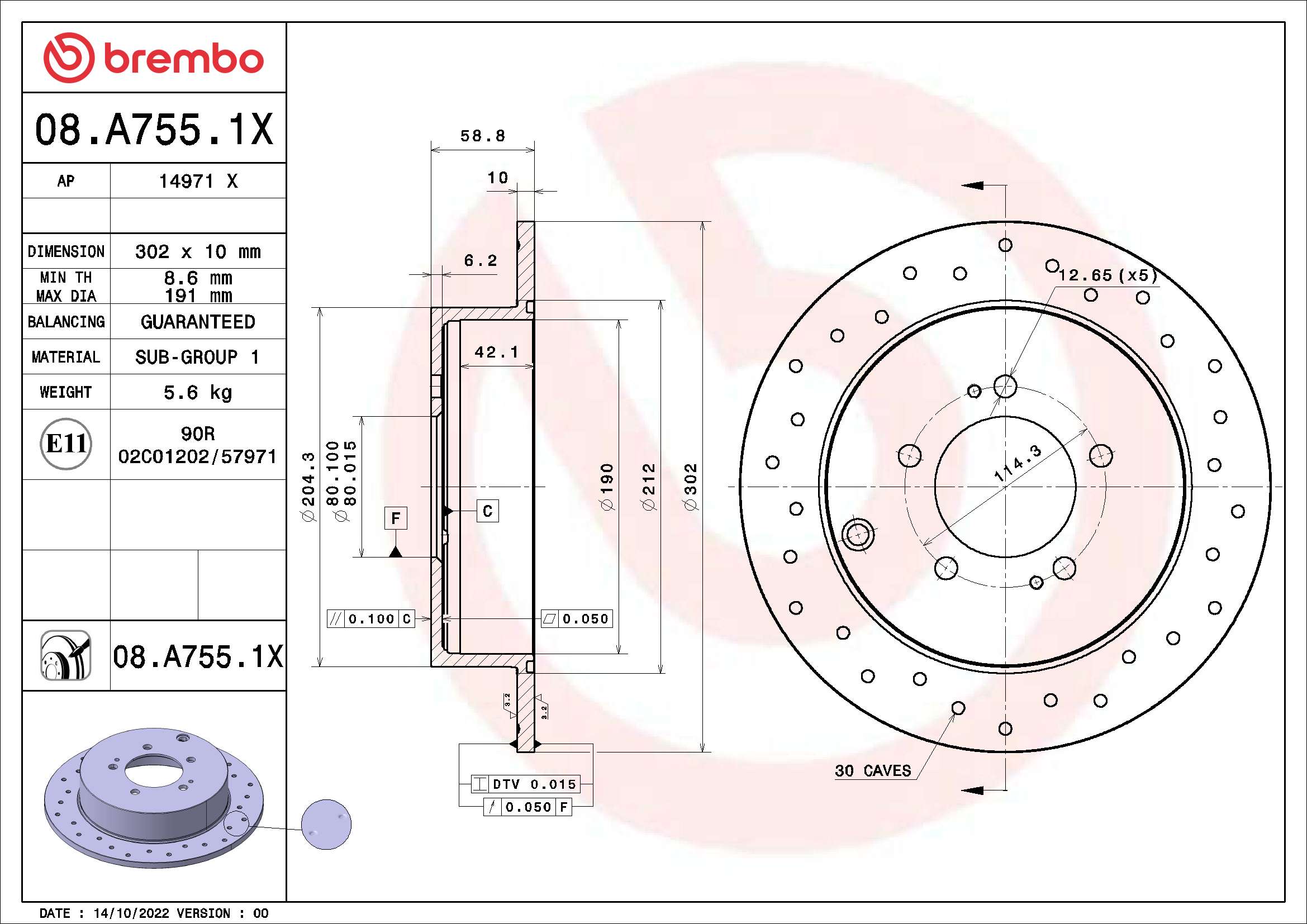 Brake Disc (08.A755.1X)