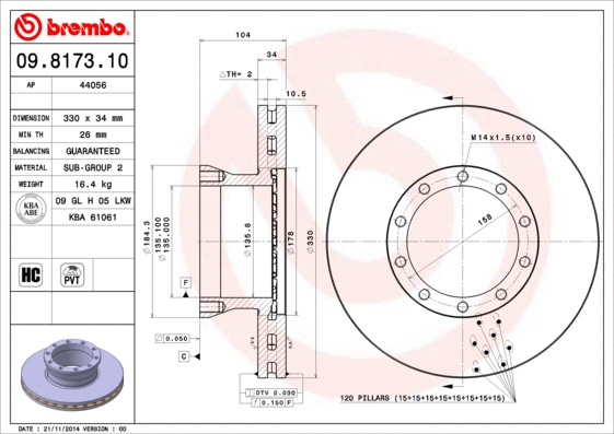 Brake Disc (09.8173.10)