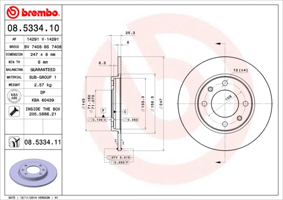 Brake Disc (08.5334.10)