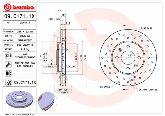 Brake Disc (09.C171.1X)