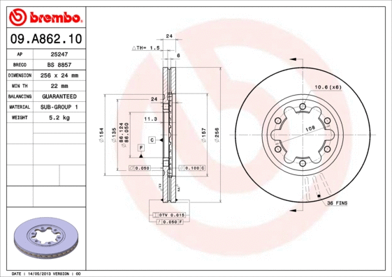 Brake Disc (09.A862.10)