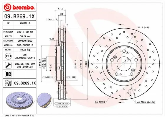 Brake Disc (09.B269.1X)
