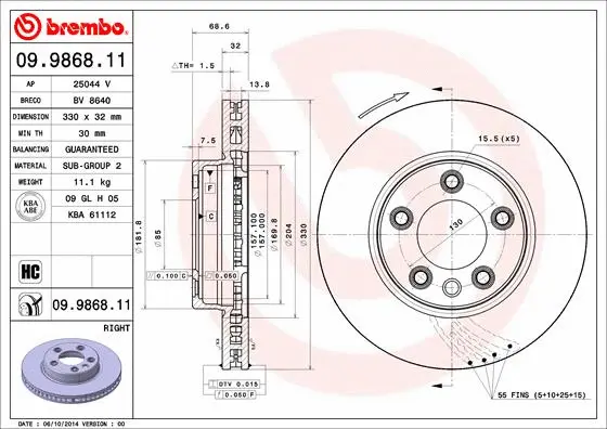 Brake Disc (09.9868.11)