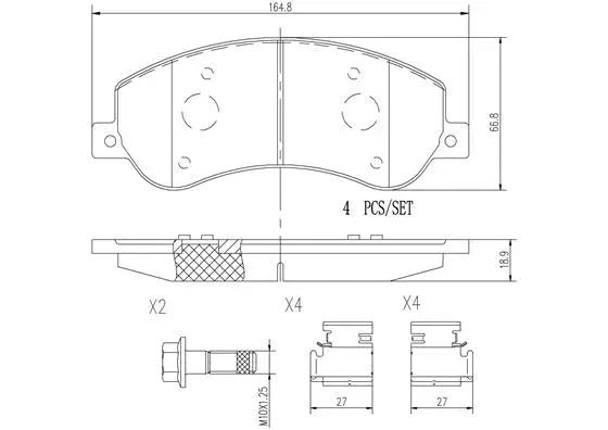 Brake Pad Set, disc brake (P85115N)