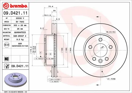 Brake Disc (09.D421.11)