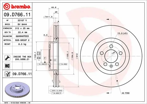 Brake Disc (09.D766.11)