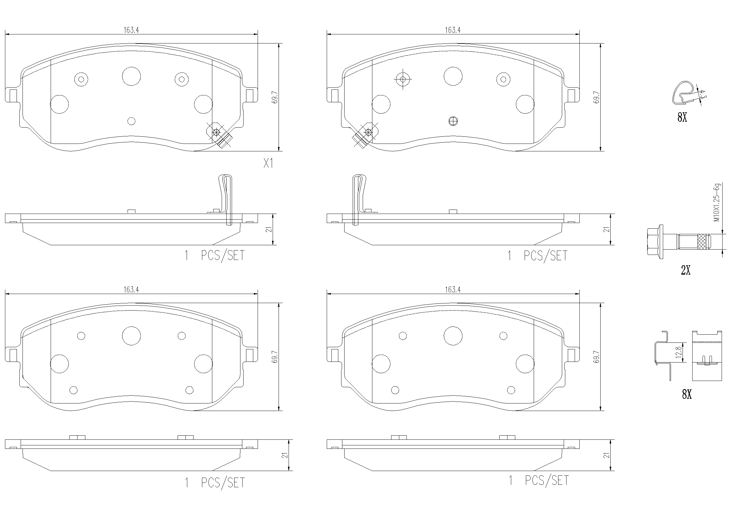 Brake Pad Set, disc brake (P50144N)
