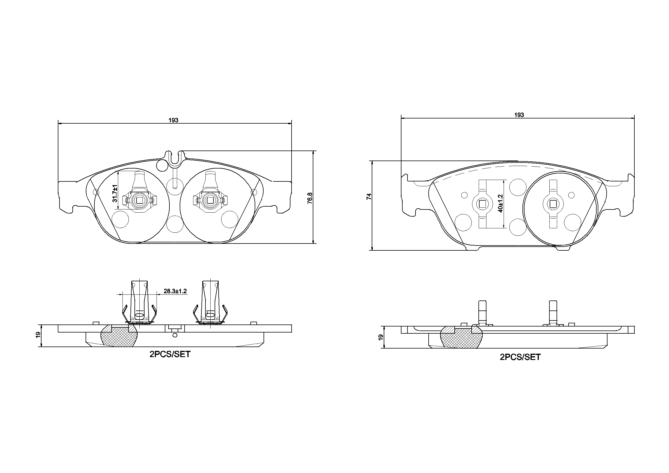 Brake Pad Set, disc brake (P50106N)