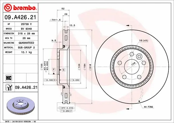 Brake Disc (09.A426.21)