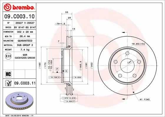 Brake Disc (09.C003.11)