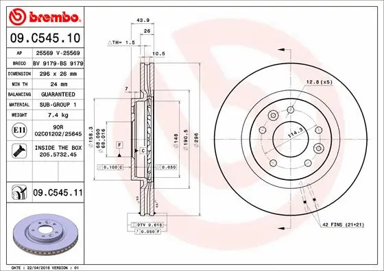 Brake Disc (09.C545.11)