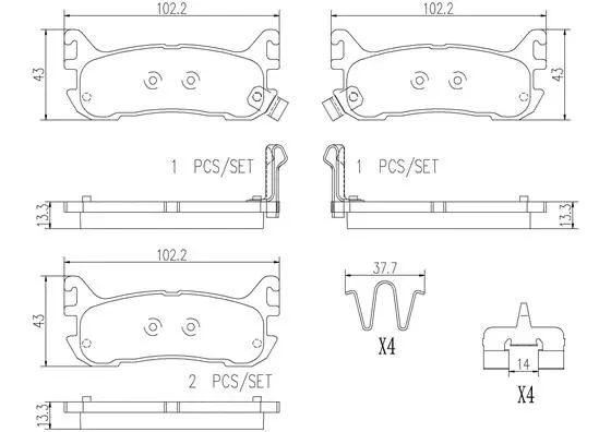 Brake Pad Set, disc brake (P49021N)