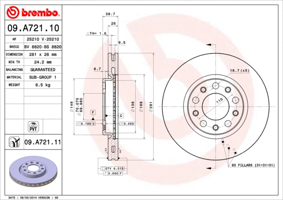 Brake Disc (09.A721.11)