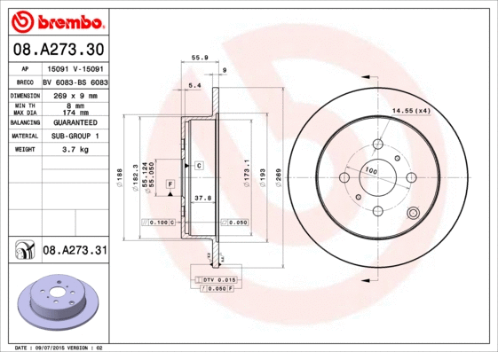 Brake Disc (08.A273.30)