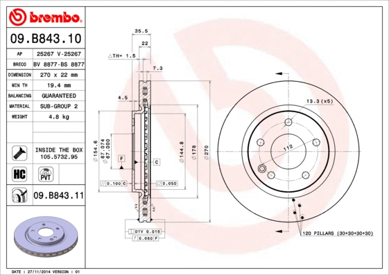 Brake Disc (09.B843.10)