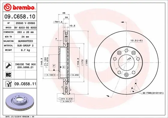 Brake Disc (09.C658.11)