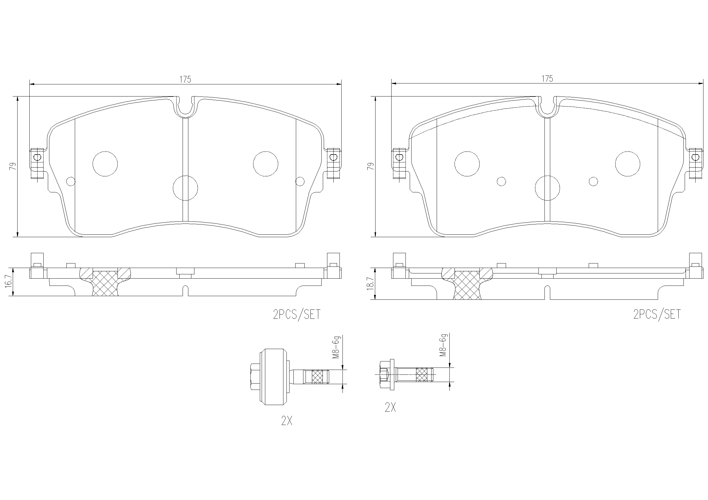 Brake Pad Set, disc brake (P44028N)