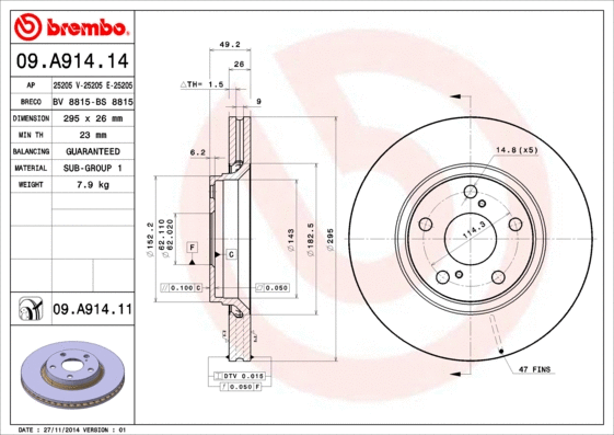 Brake Disc (09.A914.14)