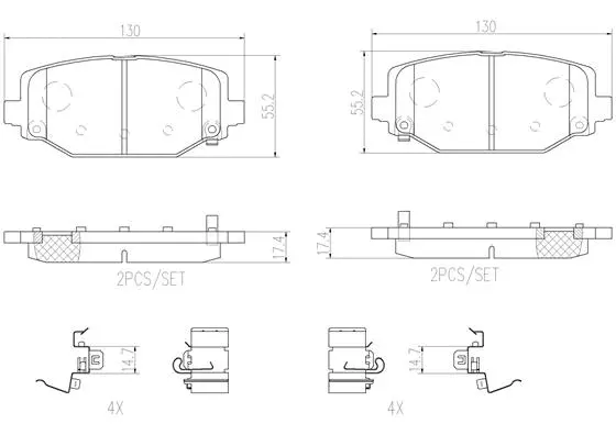 Brake Pad Set, disc brake (P11032N)