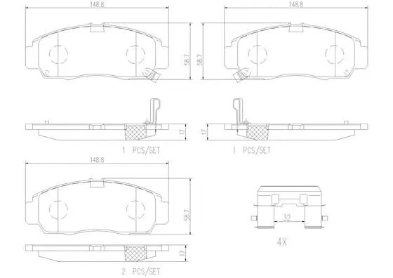 Brake Pad Set, disc brake (P28034N)