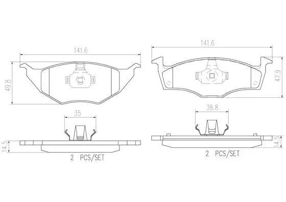 Brake Pad Set, disc brake (P85055N)