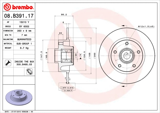 Brake Disc (08.B391.17)